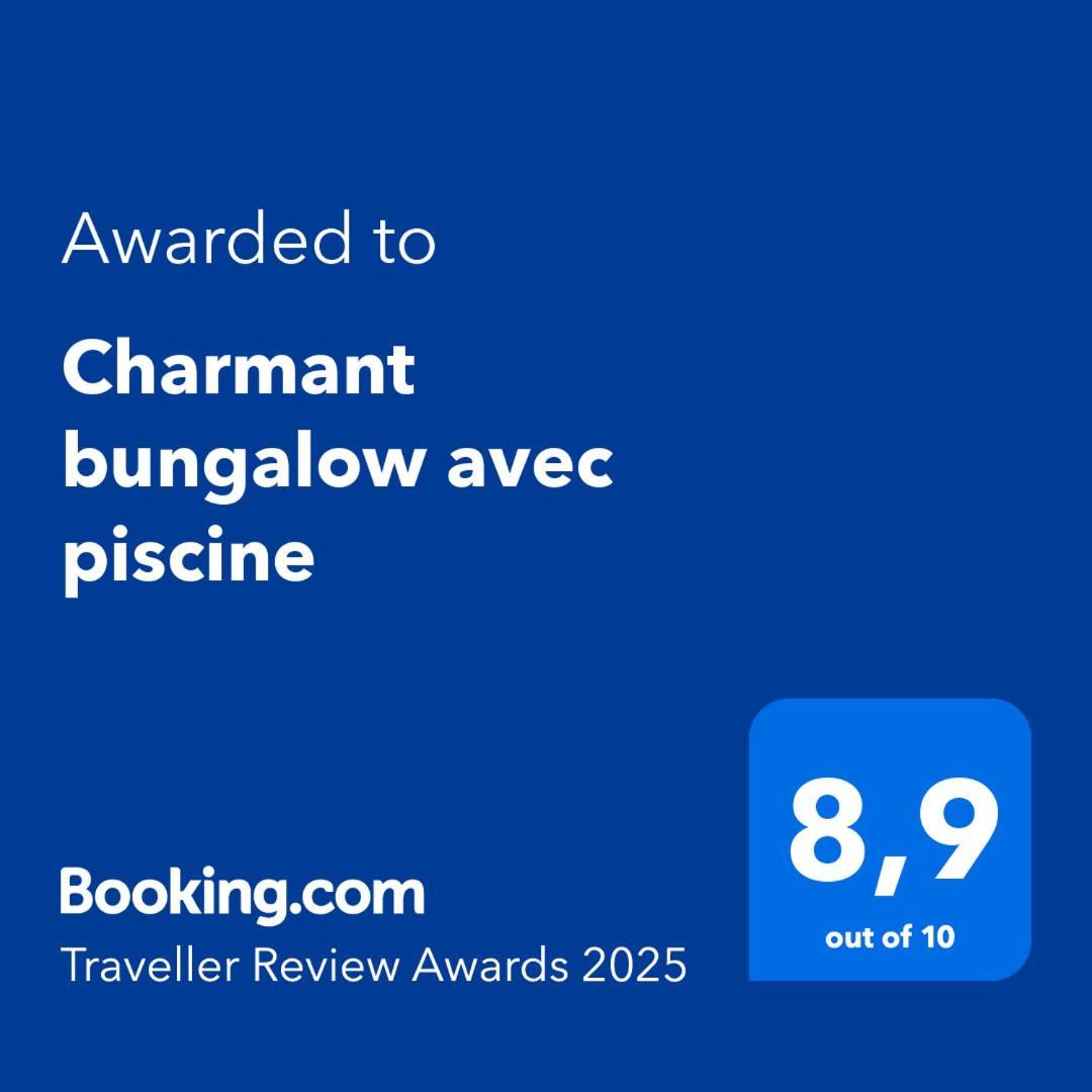Charmant Bungalow Avec Piscine Saint-Joseph Bagian luar foto